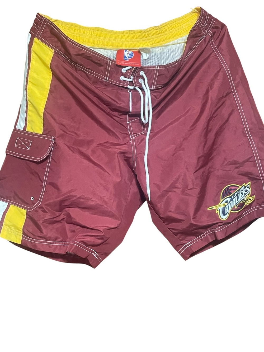 NBA Men’s Maroon & Yellow Cavaliers Athletic Shorts